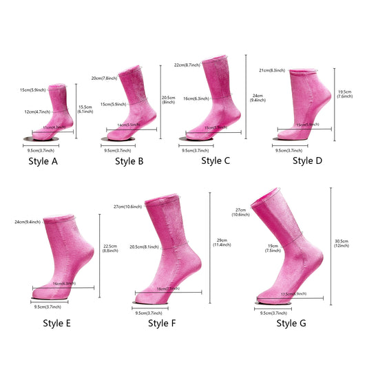 Pink Velvet Foot Mannequin - Premium Display Stand for Socks & Anklets