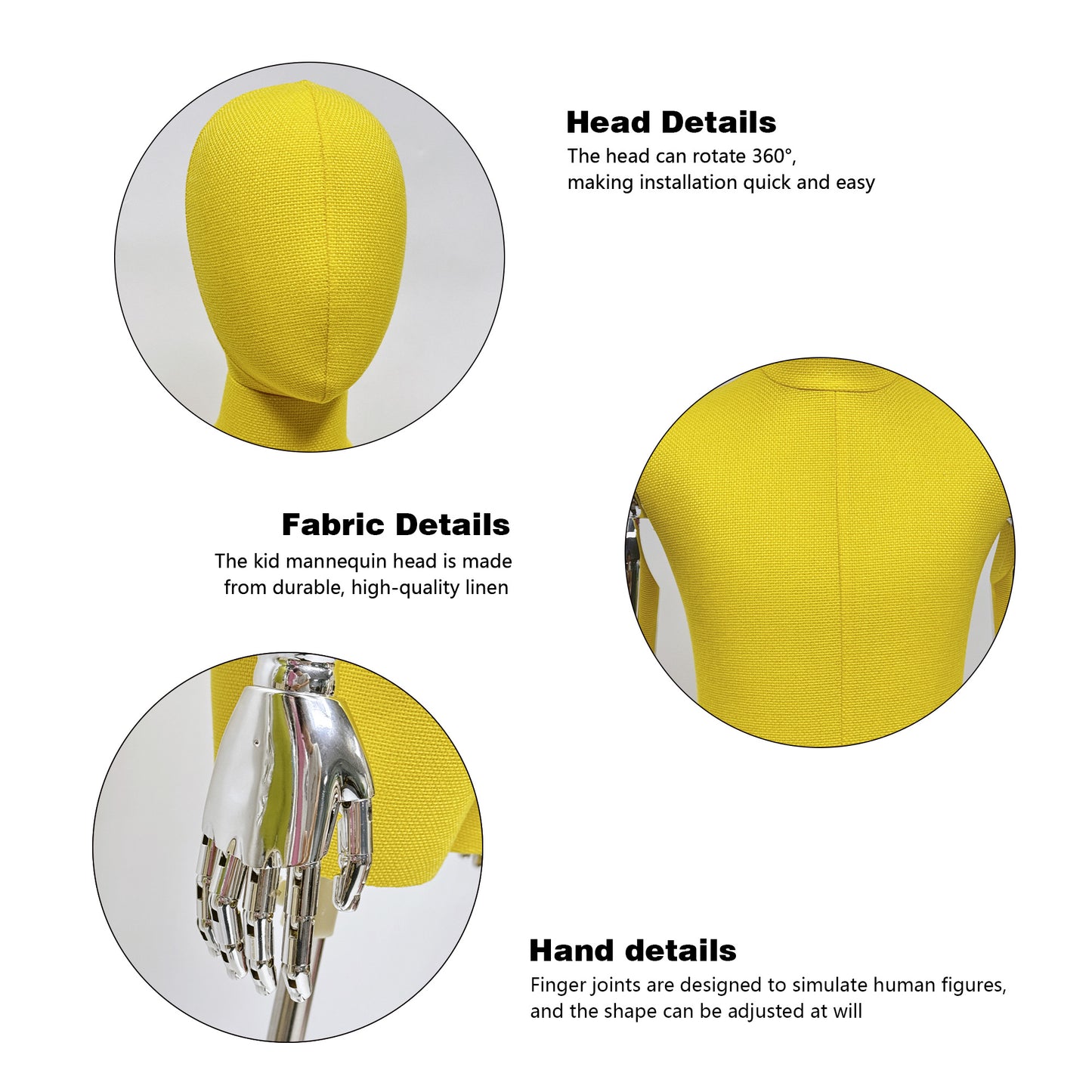 Newest Kids Mannequins Collection | Half Body Bamboo Linen Childrens Mannequin | 8 Years