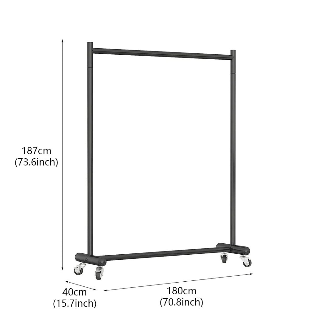 JELIMATE Industrial Clothing Rack with Wheels, Heavy Duty Rolling Garment Rack