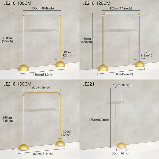 Jelimate Luxury Gold Clothes Display Stand,Dress Display Shelves for Clothing Hanging Rack,Wall Mounted Display Clothing Shelf Rack,Golden Clothing Rack Stand