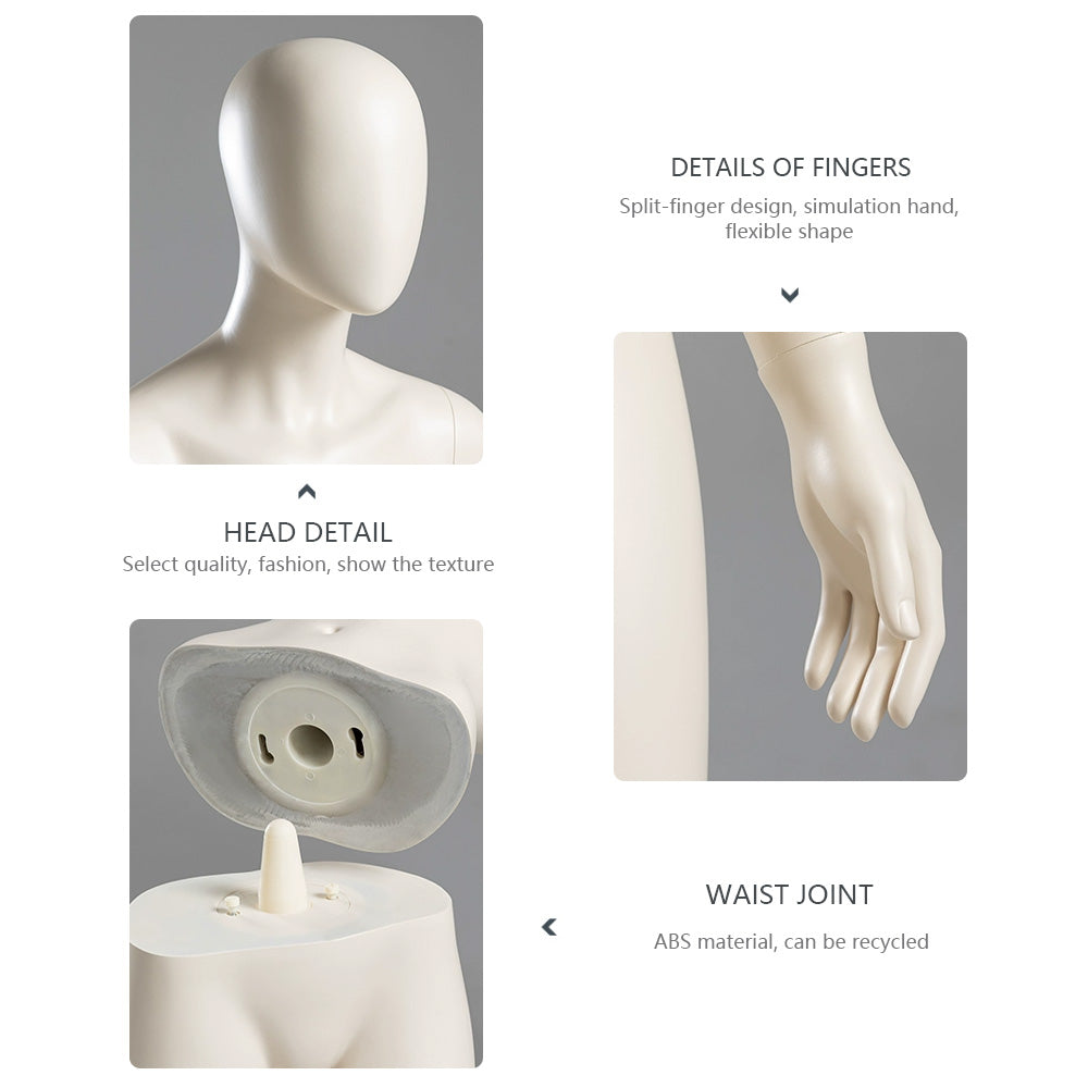 Jelimate Adult Female Sitting Standing Pose Beige Mannequin Full Body,Women Dress Form Beige Dress Form Mannequin,Window Dress Form Clothing Display Model