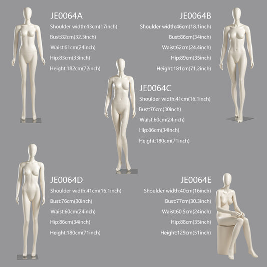 Jelimate Adult Female Sitting Standing Pose Beige Mannequin Full Body,Women Dress Form Beige Dress Form Mannequin,Window Dress Form Clothing Display Model