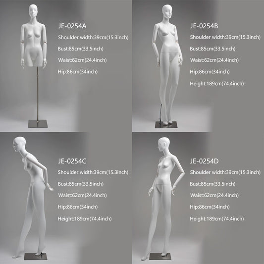 Luxury White Female Full Body abstract mannequins - Premium Fiberglass Display Model
