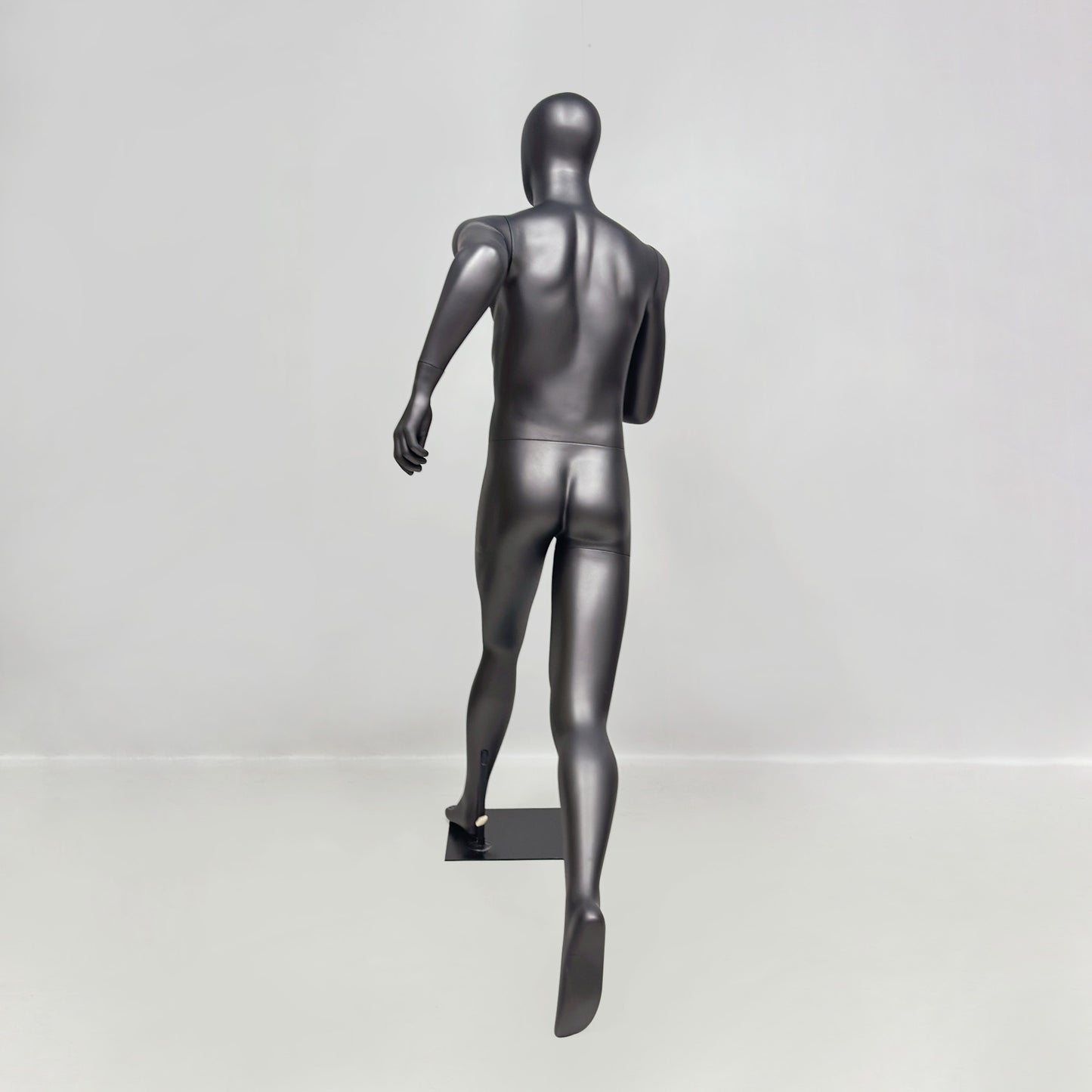 Running Mannequin Full Body Black Fiberglass Athletic Display Stand Male Female Gym Store