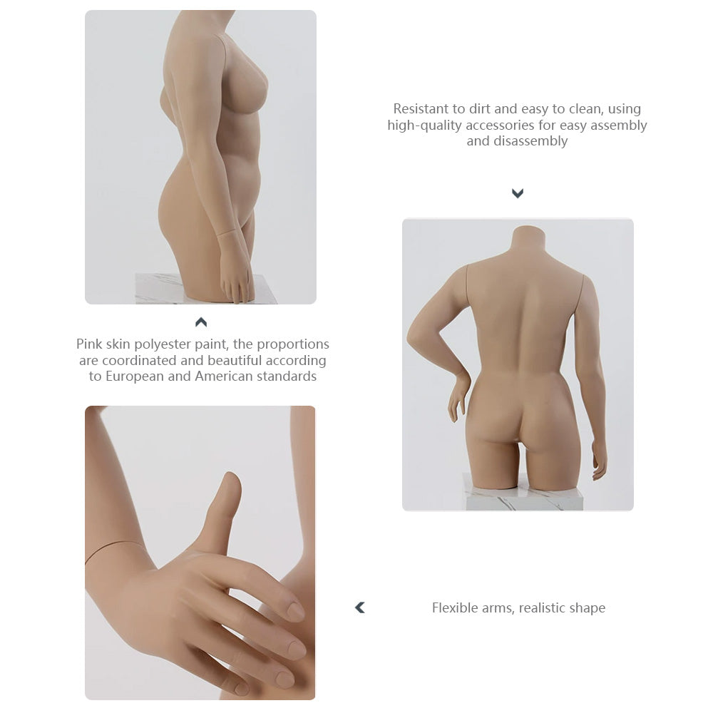 Jelimate Full Body Female Plus Size Mannequin,Half Body Women Plus Size Dress Form Model,Big Breast Lingerie Swimsuit Pant Bikini Underwear Mannequin
