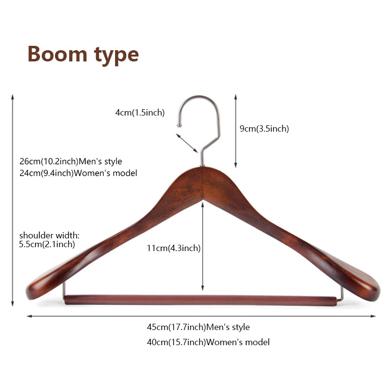 Retro Wide-Shoulder Wooden Hanger: Premium Non-Slip Closet Essential