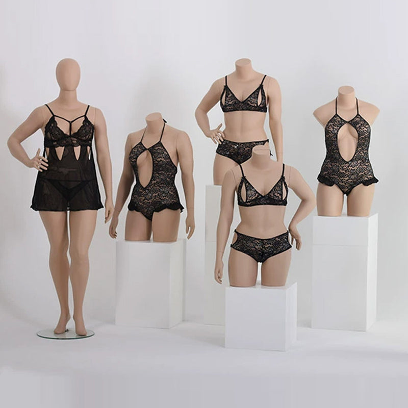 Maniquí de terciopelo ajustable con forma de torso de mujer, de