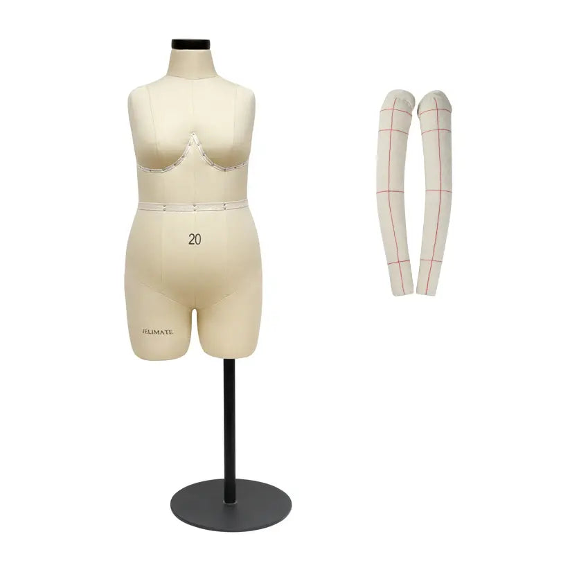 1:2 Half Scale Female Dress Form (Size 20) - Mini Sewing Mannequin with Adjustable Base | Jelimate