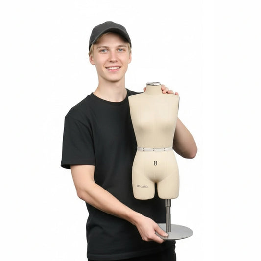JELIMATE Half scale Dress Form - Beige Female mini sewing mannequin (size 6-8-10-12-14-16)