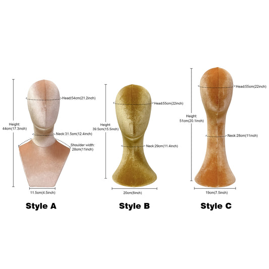 Jelimate Female Head Mannequin Head Display Form,Fully Pinnable Velvet Mannequin Head Dress Form Hat Display Stand,Headband Headphone Sunglasses Scarf Jewelry Wig Display Head Model
