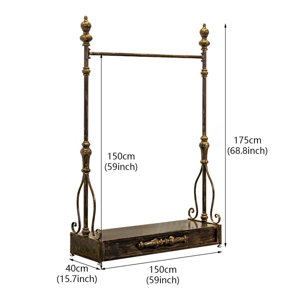 JELIMATE 70.8" Antique Bronze Clothing Rack – Iron Garment Rack for Bedroom & Boutique