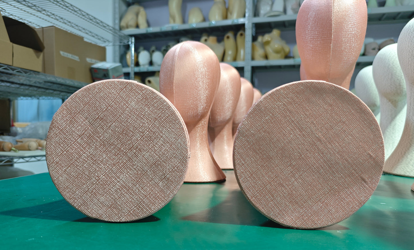 Cabeza de maniquí de lino - Expositor con alfileres para sombreros, pelucas y joyas