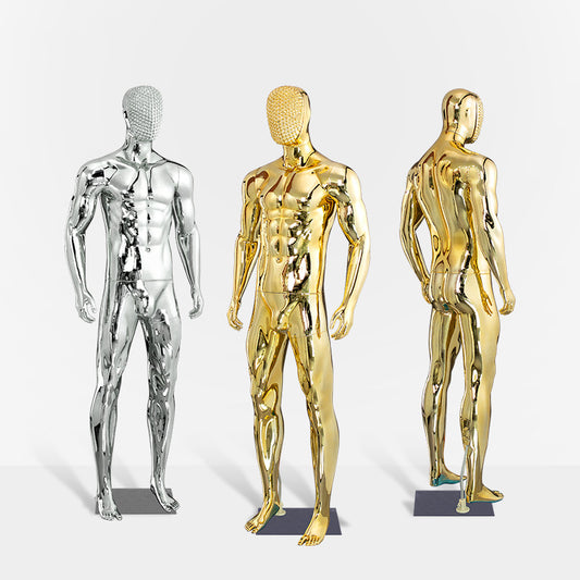 Electroplated Male Mannequin - Full Body Display for Men's Fashion | JELIMATE