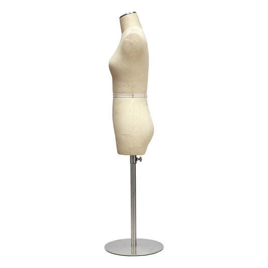 JELIMATE Half scale Dress Form - Beige Female mini sewing mannequin (size 6-8-10-12-14-16)
