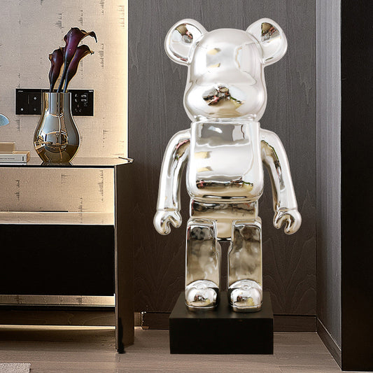 Luxury Violent Bear Ornament - Full Body Electroplated Gold Decoration for Hotel & Living Room