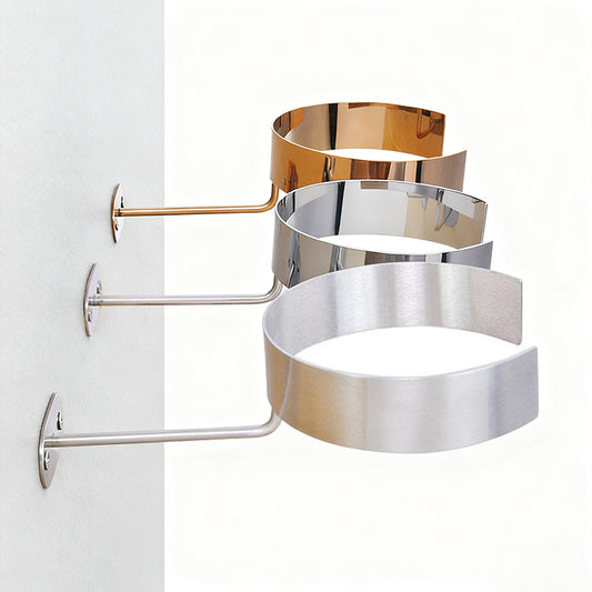 Stainless Steel Wall-Mounted Fashion Shirt Collar Display Stand - Gold/Silver/Rose Gold for Boutique Apparel & Shoes