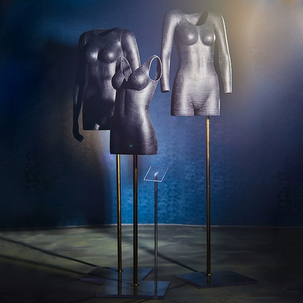 Jelimate Custom 3D Hollow Black Mannequin Torso Female,Women Dress Form Mannequin for Clothing Display,Craft Sticker Display Stand Underwear Mannequin