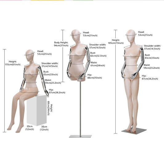 Jelimate Luxury Female Full Body Half Body Velvet Mannequin,Female Mannequin Torso With Silver Arms,Clothing Store Female Display Mannequin Dress Form,Dress Coat Suit Shirt Clothes Display Mannequin