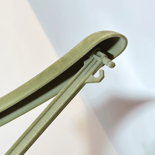 JELIMATE Olive Green Velvet Flocked Plastic hangers bulk 100 pack - Non-Slip Premium Closet Organizer