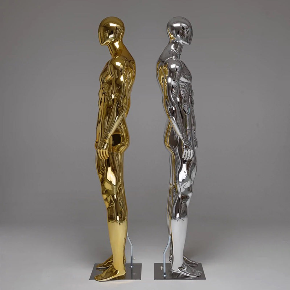 JELIMATE Luxury Plated Silver Gold Male Full Body Mannequin | Window Display