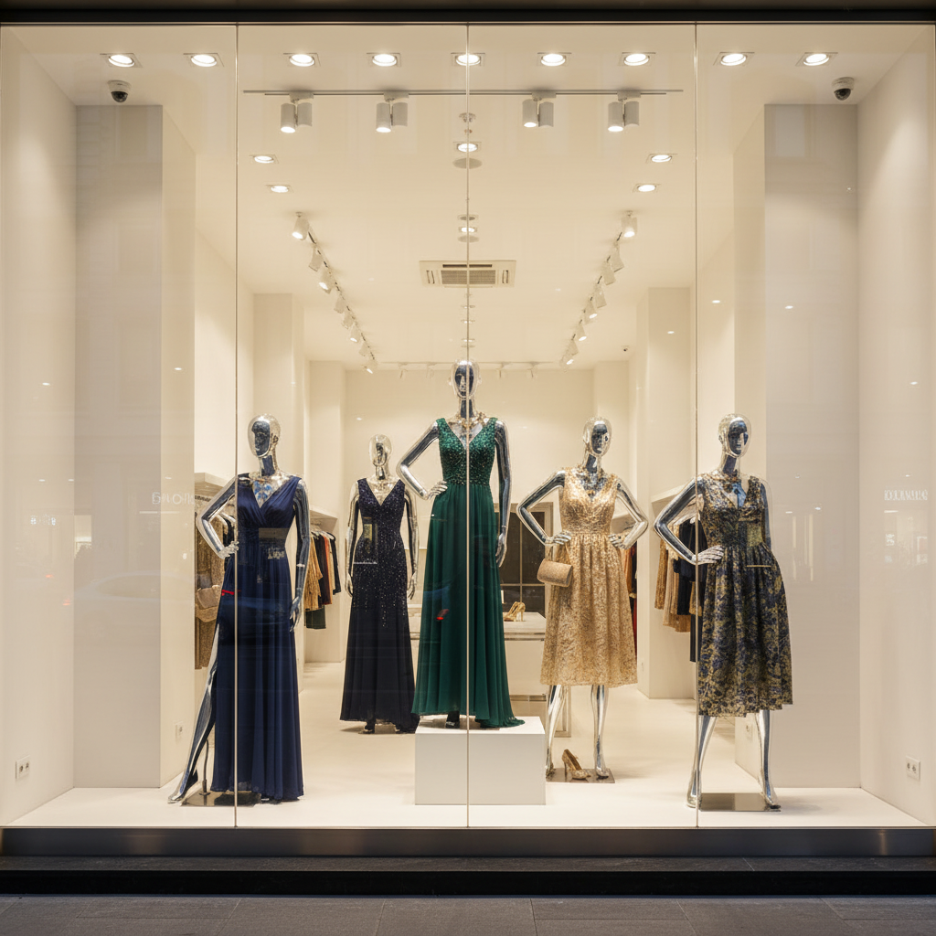 奢华晚装橱窗展示