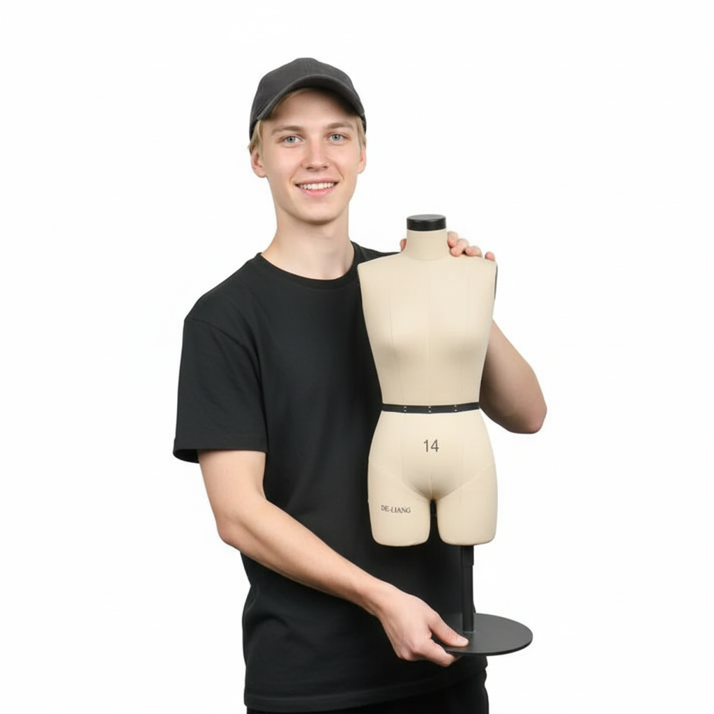 美国青年展示无臂半身人台