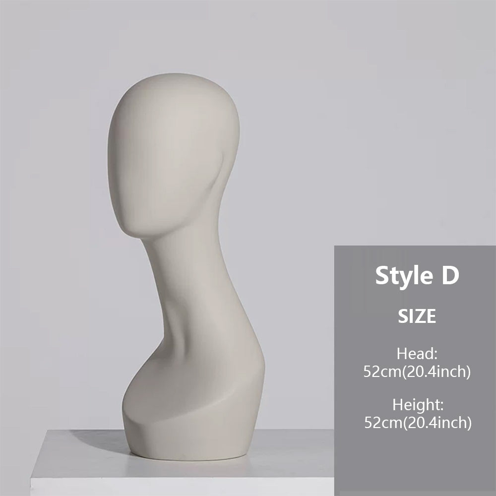 Realistic Fiberglass Mannequin Head with Shoulders for Wigs, Hats & Jewelry