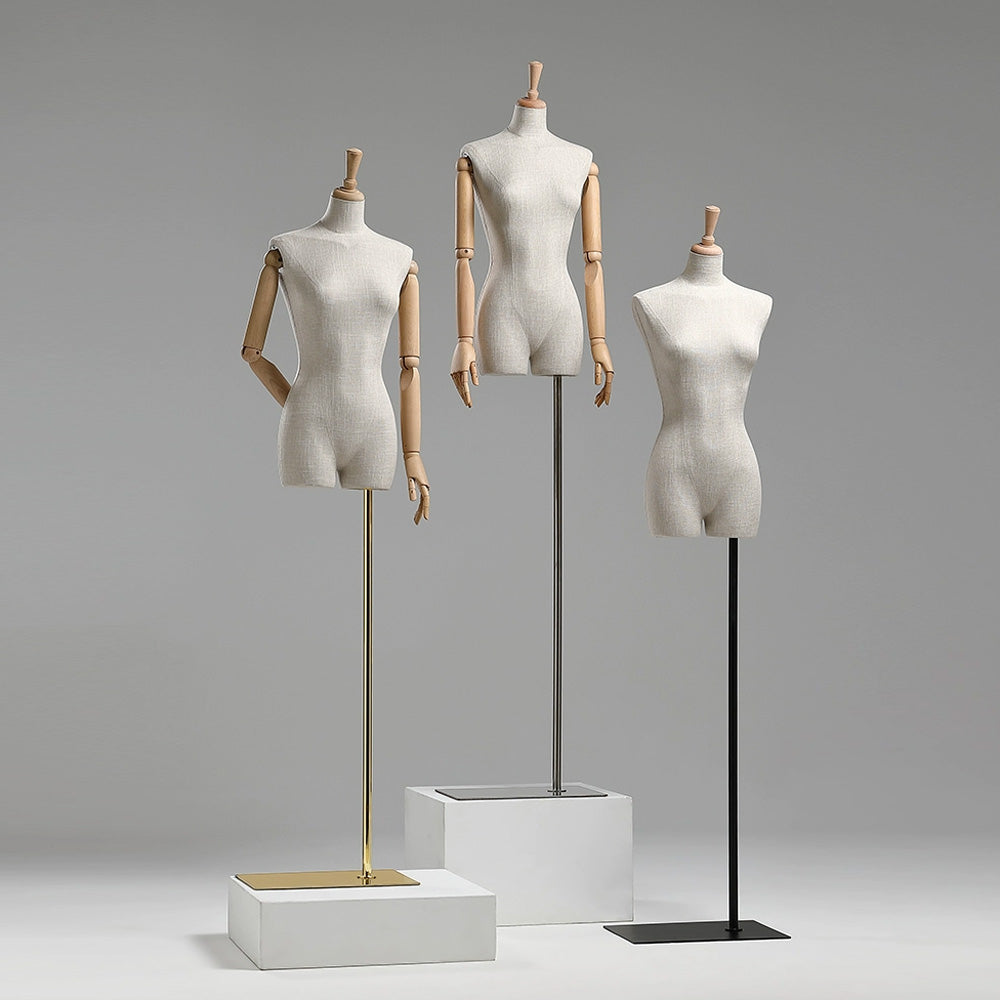 Headless Female Half Body Display Dress Form Mannequin Linen Mannequin Torso Manikin Head For Wigs Clothing Model Props JELIMATE Headless Female Half Body Display Dress Form Mannequin Linen Mannequin Torso Manikin Head For Wigs Clothing Model Props JELIMATE