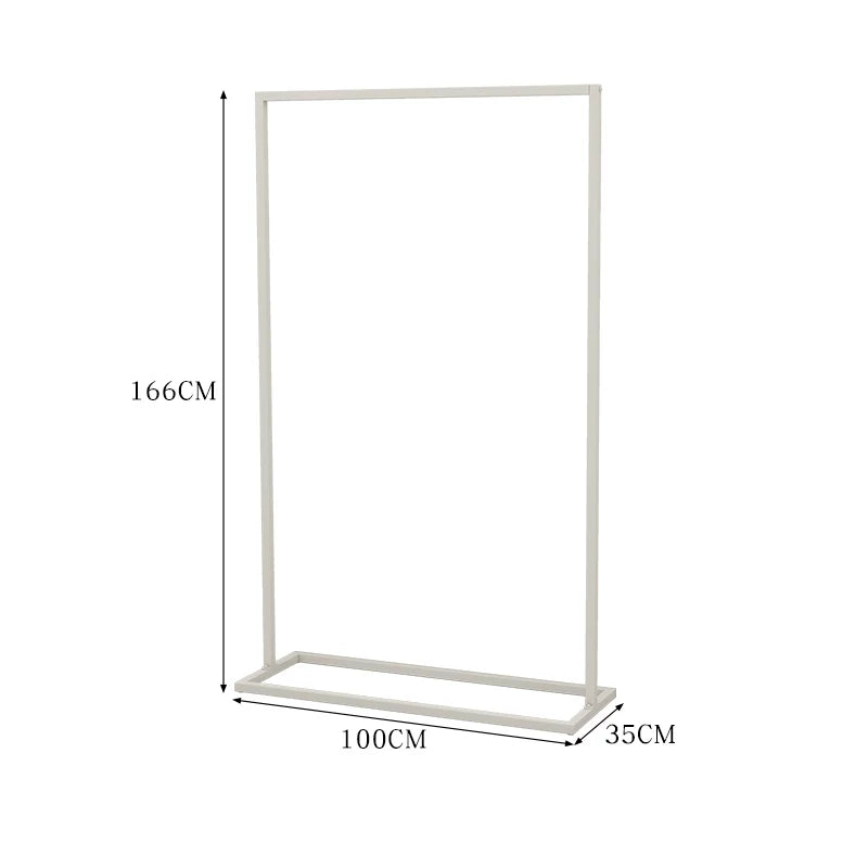 Luxury Floor Standing Clothes Rack | Heavy Duty Iron Garment Rack with Storage