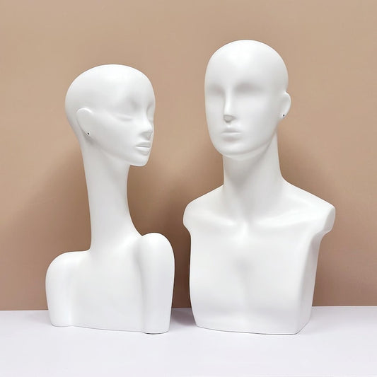 JELIMATE Luxury Male Mannequin Head – White Model Head for Hair/Sunglasses Display/Accessories