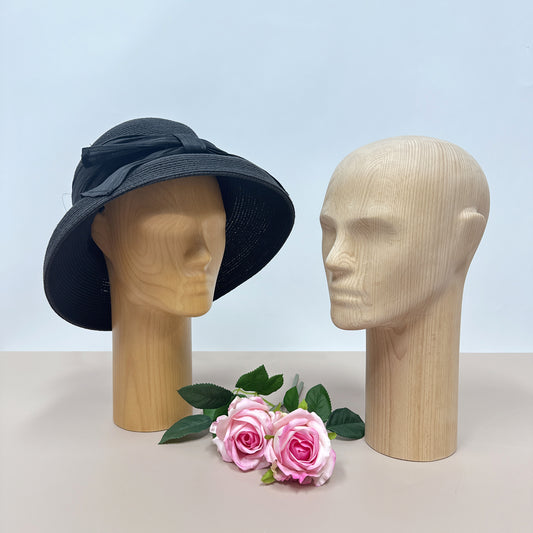 JELIMATE Wooden Display Mannequin – Male Figure with Realistic Head/Nose /Mouth