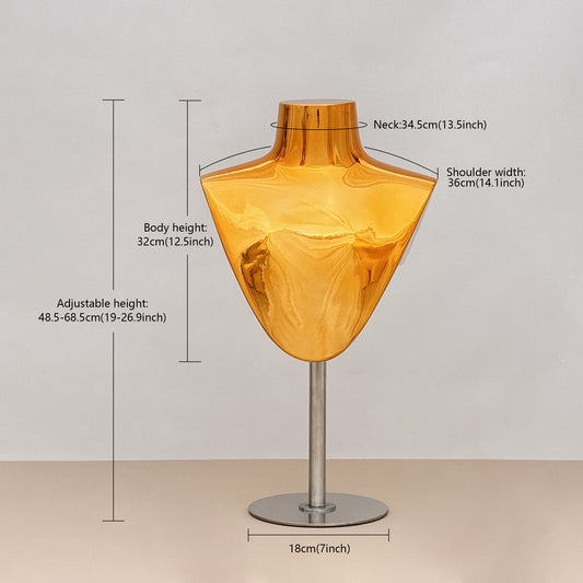 Jelimate Electroplated Fiberglass Jewelry Display Bust Gold & Silver Mannequin Stand for Necklace & Scarf