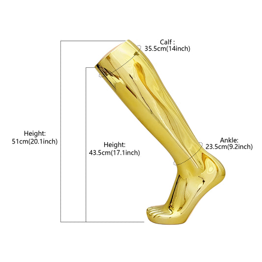 Jelimate Electroplated Left Leg Mannequin for Shoes, Socks & Jewelry – Gold Silver