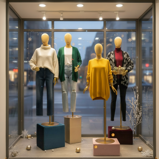 Plus-size mannequins in casual wear