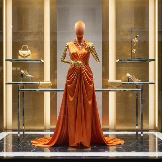 Velvet Display Form - Luxury Plus Size Female Mannequin Torso with Gold Arms | JELIMATE