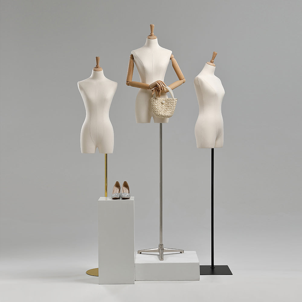 Headless Female Half Body Display Dress Form Mannequin Linen Mannequin Torso Manikin Head For Wigs Clothing Model Props Headless Female Half Body Display Dress Form Mannequin Linen Mannequin Torso Manikin Head For Wigs Clothing Model Props