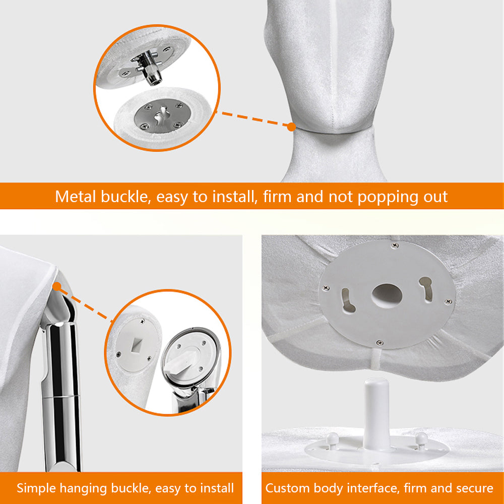 JELIMATE Luxury Male Full Body Mannequin With Gold Silver Hand,Men Velvet Mannequin Torso With Head,Male Dress Form Clothing Display Model Window Display Props