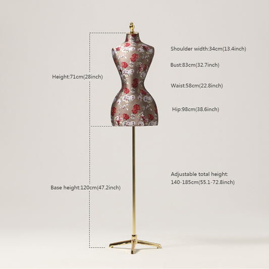 Jelimate Headless France Women Dress Form Window Display Fabric Mannequin Torso Female Large Hip Wedding Dress Clothing Display Model Props