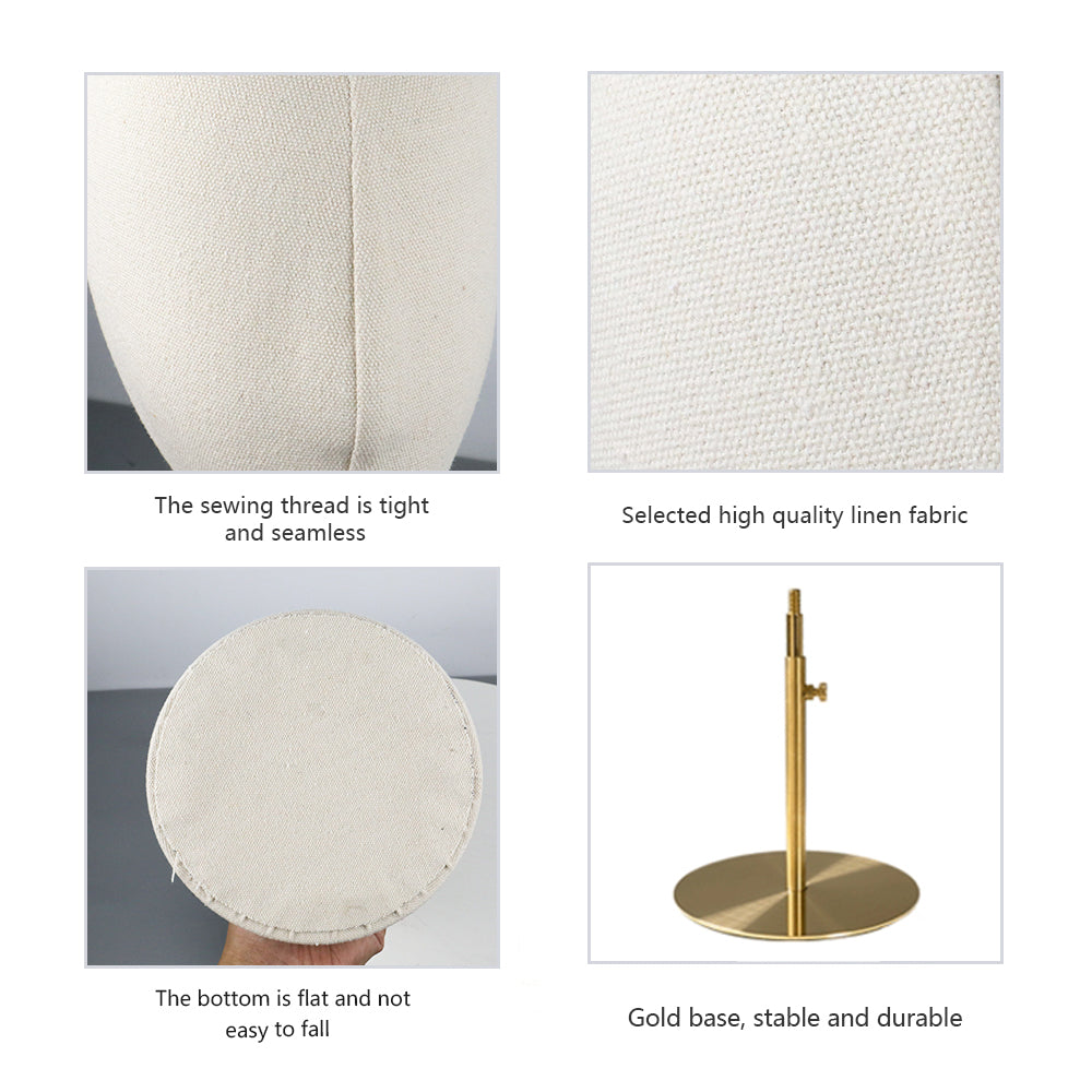 Jelimate Luxury Velvet Mannequin Head Model,Female Head Mannequin Fully Pinnable Flocking Mannequin Head for Wigs,Earring Display Mannequin Sunglasses Holder Hat Display Stand,Headband Headphone Jewelry Display Head Dress Form