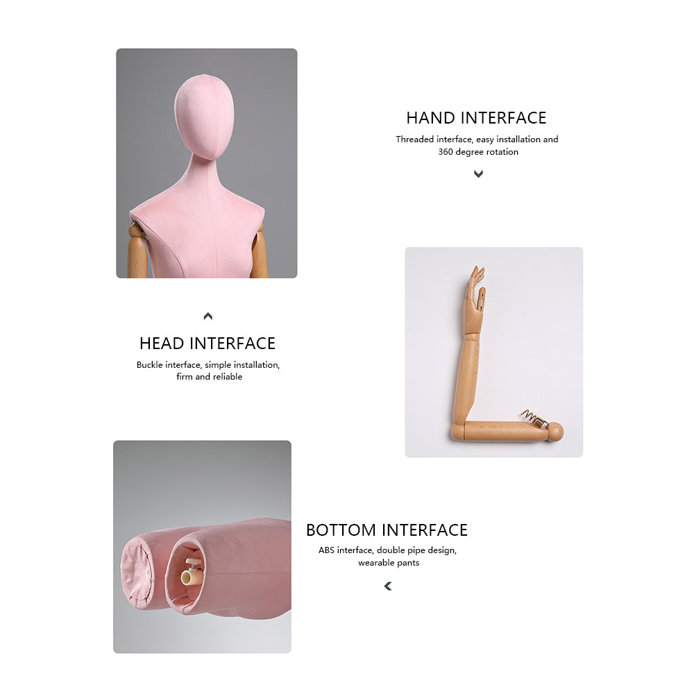 Maniquí de cuerpo entero de mujer Jelimate con forma de vestido, torso de maniquí de terciopelo con cuello largo, cabeza de maniquí de modista para exhibición de pelucas, accesorios para modelos