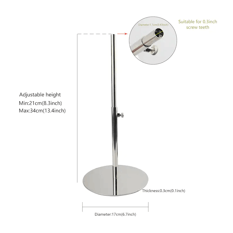 Jelimate Chrome Silver Gold Head Mannequin Torso Display Dress Form Plate Mannequin Head for Wig Hat Sunglasses Jewelry Display Model