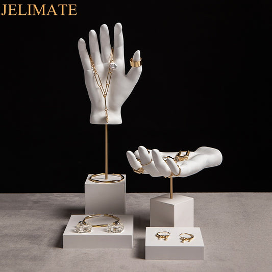 Create Stunning Jewelry Displays with Jelimate Luxury Jewelry Display Stand,Creative White Plaster Mannequin Hand for Ring Display Rack,Necklace Display Holder Earring Display Stand