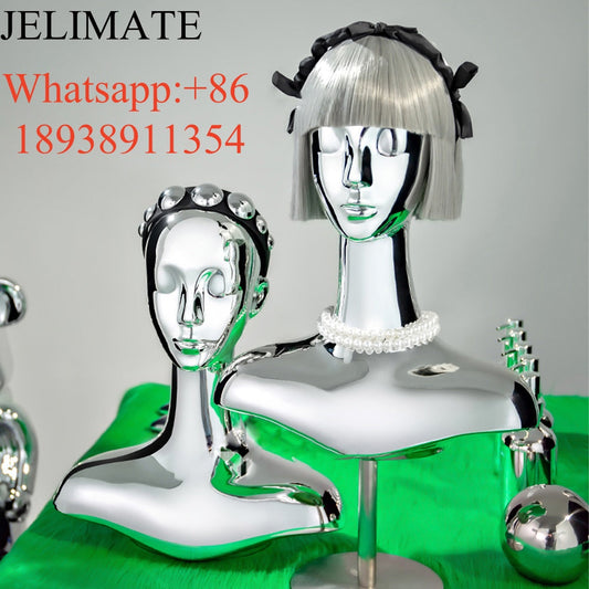 Luxury Meets Function: Boost Your Boutique Store’s Image with Jelimate Electroplated Silver Gold Mannequin Heads for Stunning Window Displays