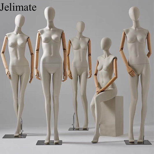 Luxury in Every Mannequin Pose: Jelimate High End Painting Female Full Body Mannequin With Wooden Arms