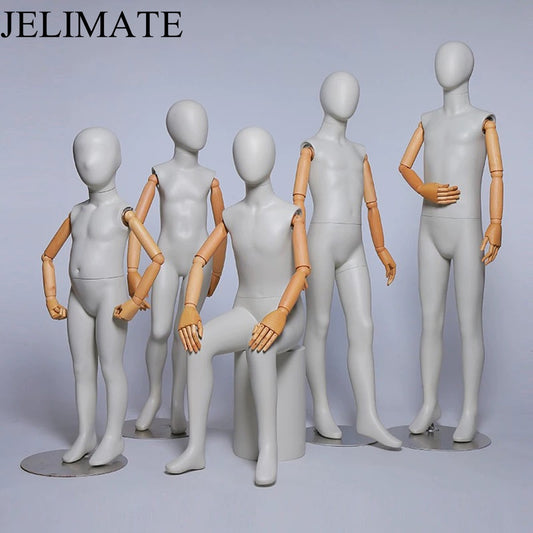 Elevate Your Child Boutique Store Displays with Jelimate Matte Gray Kid Mannequin Full Body Child Model