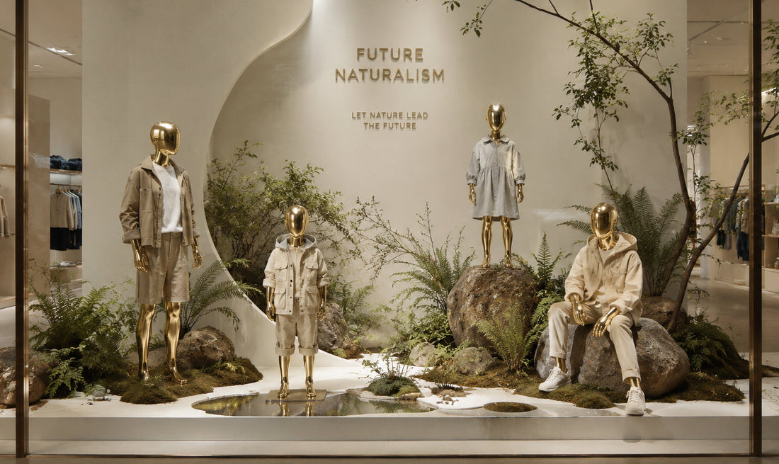 Gold Mirror-Finish Child Mannequin for Clothing Window Display