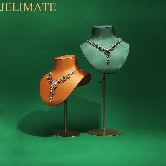 The Art of Luxury Jewelry Display with Jelimate Leather Covered Jewelry Display Bust Necklace Stand Holder