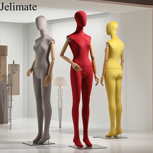 Why Jelimate High Quality Suede Velvet Fabric Wrapped Female Full Body Mannequins Are the Perfect Display Solutions for Your Clothing Boutique Stores?
