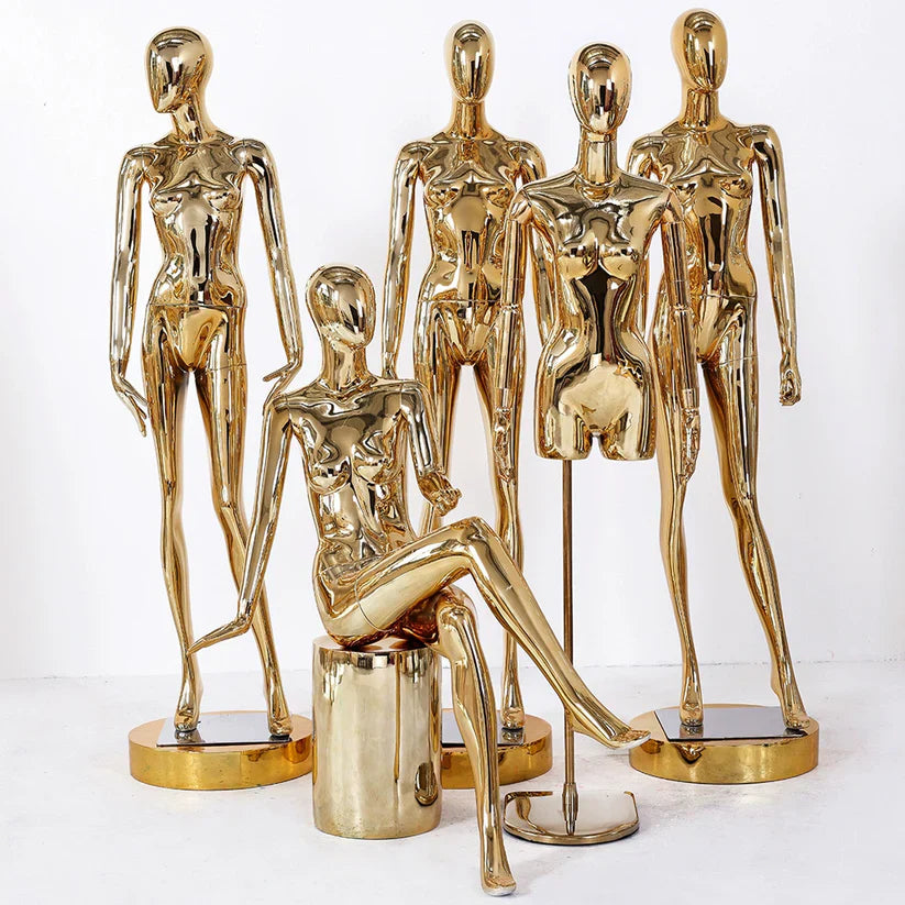 Chrome, Gold & Silver Female Plated Mannequins