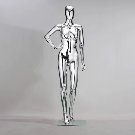 JELIMATE Mirror Silver Plated Full Body Mannequin | Fashion Boutique & Window